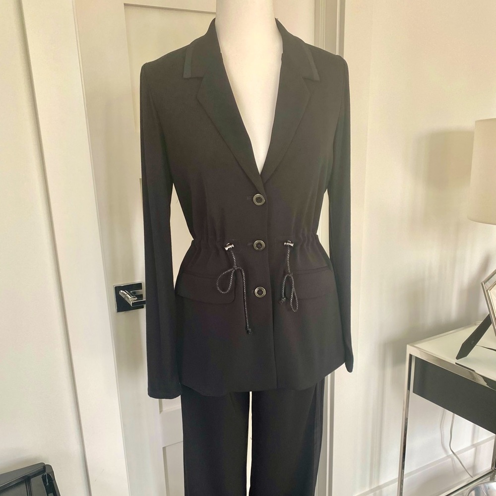 NWT Lola and Sophie Black Suit with knit sleeves.
